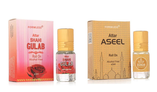 Shahi Gulab3ml Attar 1pc. And Aseel 3ml Attar 1pc.