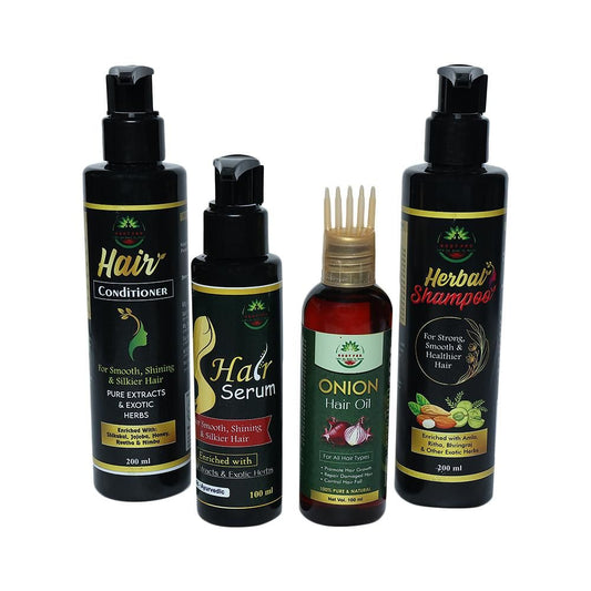 Herbal Hair serum, herbal shampoo,Onion Hair Oil, Herbal Hair Coniditioner (Pack of 4)