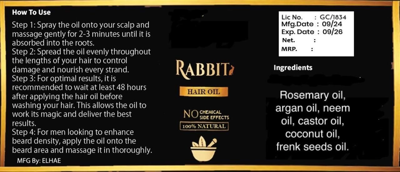 Rabbit Hair Oil (30 ml) Pack of 2